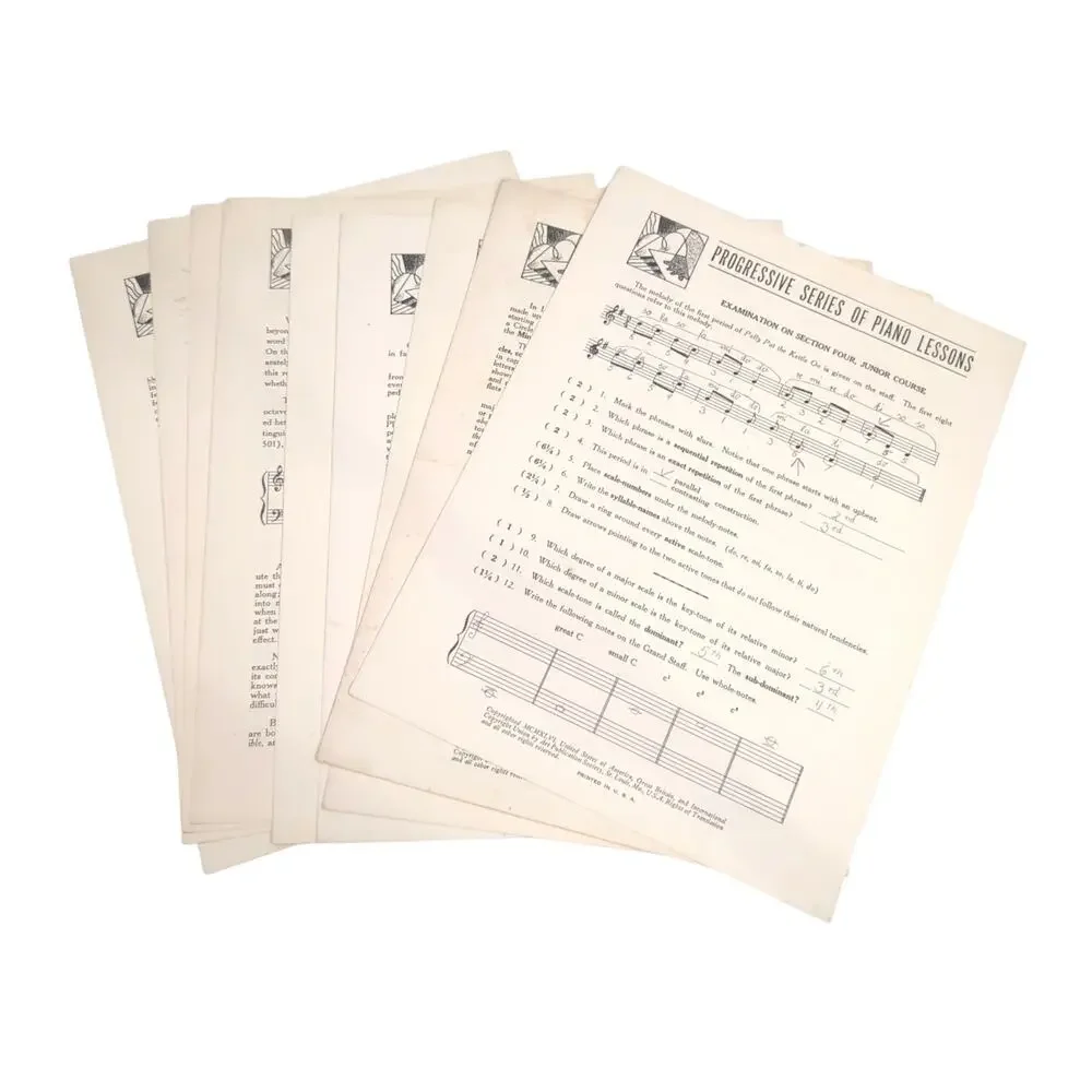 Progressive Series Theory Text Courses Sections 4 to 9 Jr to Sr Piano Lessons
